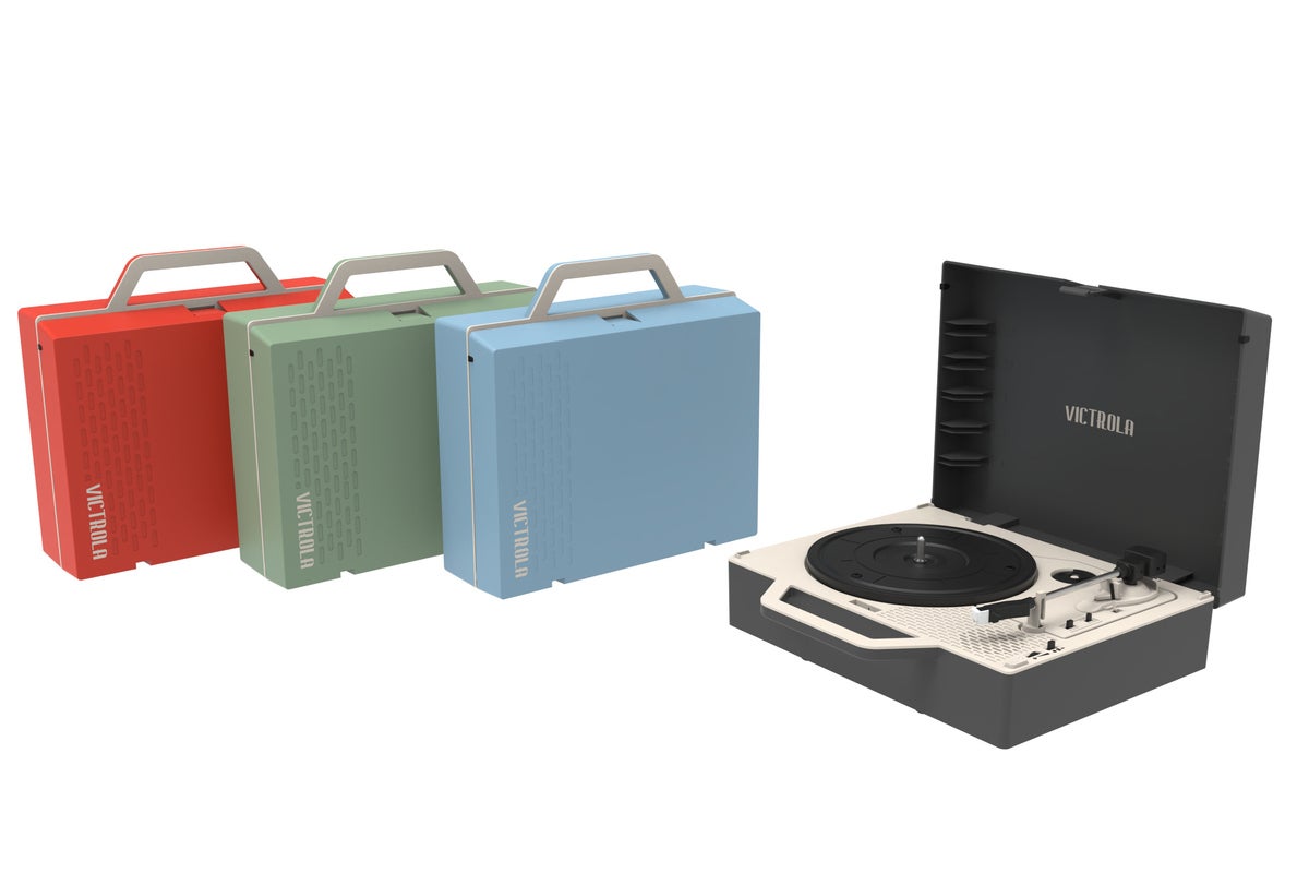 Victrola aporta estilo retro a sus tocadiscos portátiles Re-Spin