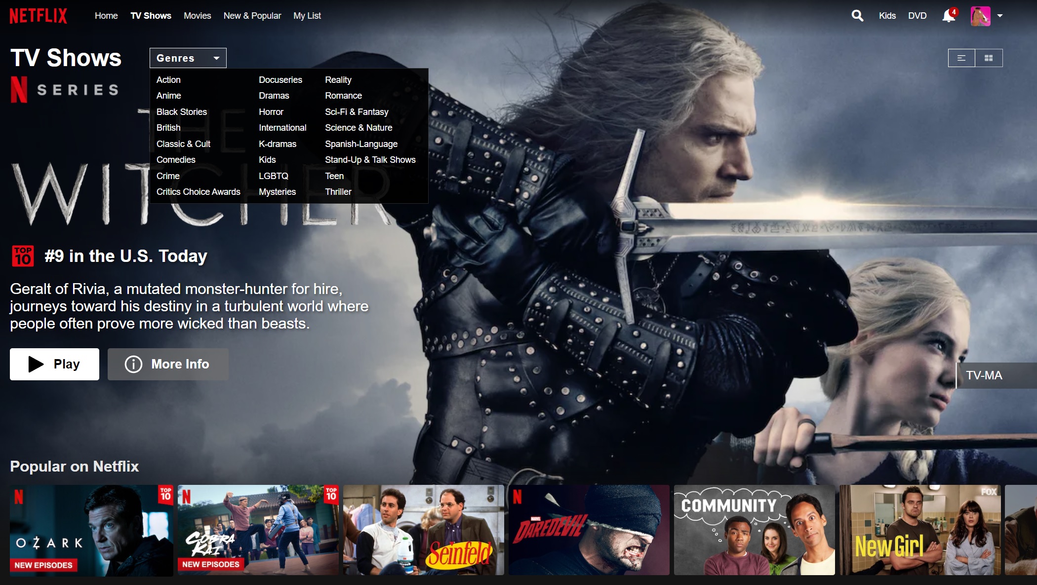 Le nouveau menu "Catégories" de Netflix pourrait faciliter la navigation par genre